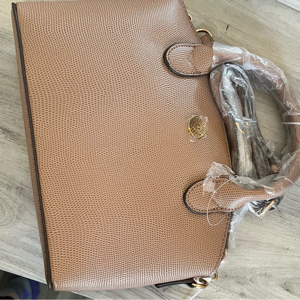 Anne Klein Textured Tan Satchel